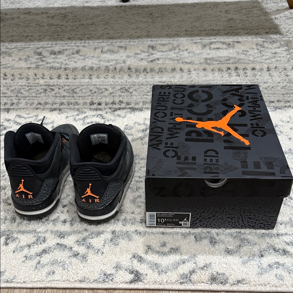 Nike Air Jordan 3 Retro - Night Stadium/Total Orange size 10.5